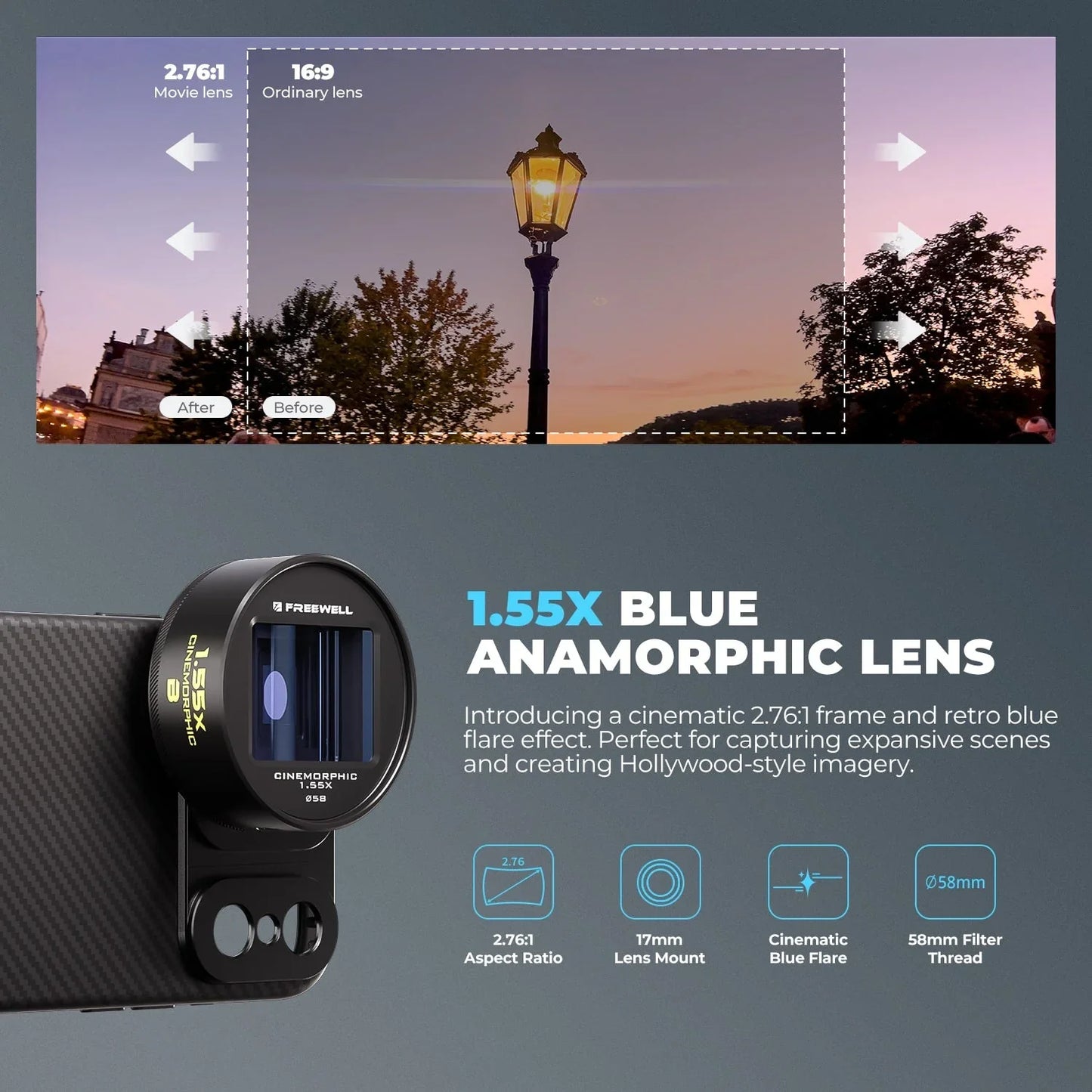Freewell 1.55x Anamorphic Lens