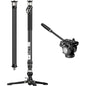 YC Onion Pineta 2.0 Carbon Fiber Monopod with Pedal Base, FH60 Fluid Head, and Extension Tube