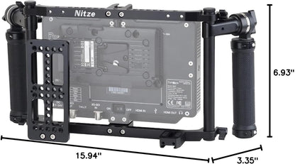 Nitze Director's Monitor Cage with Adjustable Handles for up to 9 Inch LCD Monitor Universal Monitor Cage