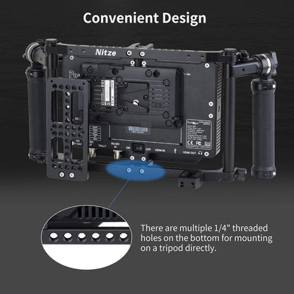 Nitze Director's Monitor Cage with Adjustable Handles for up to 9 Inch LCD Monitor Universal Monitor Cage