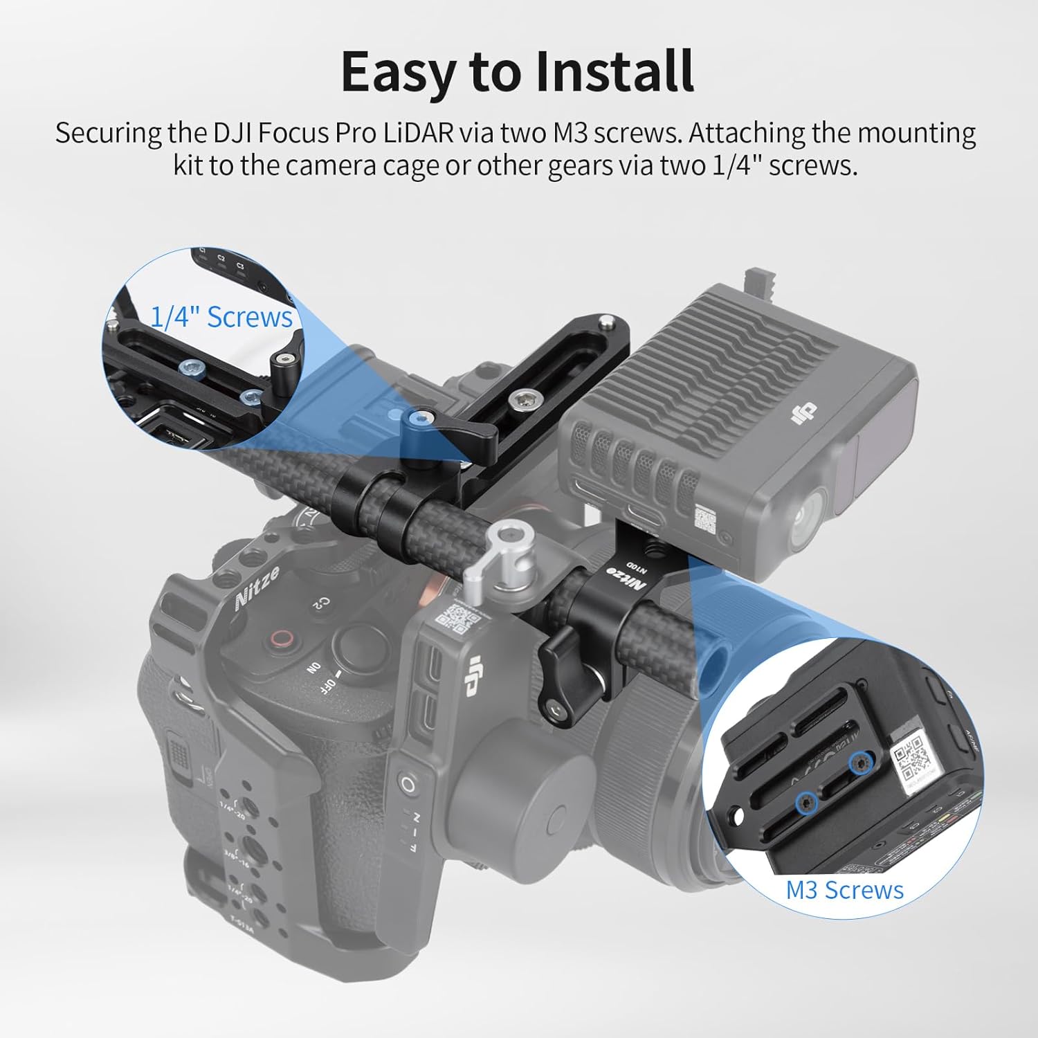 Nitze LIDAR Mounting Kit for DJI Focus Pro LiDAR and DJI Focus Pro Motor