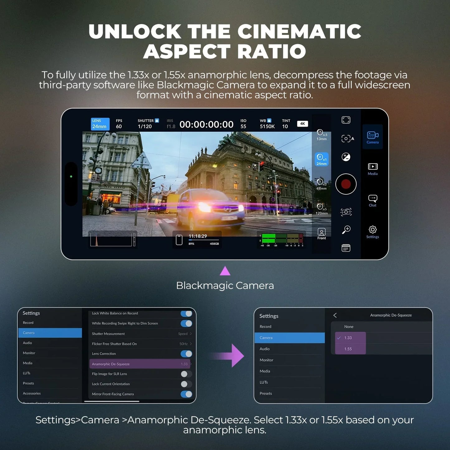 Freewell 1.55x Anamorphic Lens